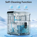Antarctic Star Nugget Ice Maker Countertop, Chewable Nugget Ice Machine with Automatic Cleaning, Fast Ice Making 34Lbs/24H, One Click Operation for Party/Home/Bar/RV(Black)