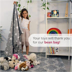 stuffed animal storage, bean bag chairs for kids, 100% Cotton Washable plush animal storage. room organization for stuff animal, Linens, Quilts & Pillows | Triangular | Twinkle Twinkle