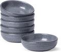 famiware Pluto Soy Sauce Dishes of 6, 3 oz Dipping Sauce Cups/Bowls/Dishes for Kitchen, Ceramic Small Bowls for Side Dish, Appetizers, Snacks, and Sushi, Reactive Glaze, Matte Dark Charcoal