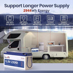 Timeusb 12V 230Ah LiFePO4 Lithium Battery, Built-in 150A BMS, Max. 1920W Power Output & 2944Wh Energy Lithium Battery, 15000 Cycles for Your RVs, Solar System, Off-Grid, Camper, etc
