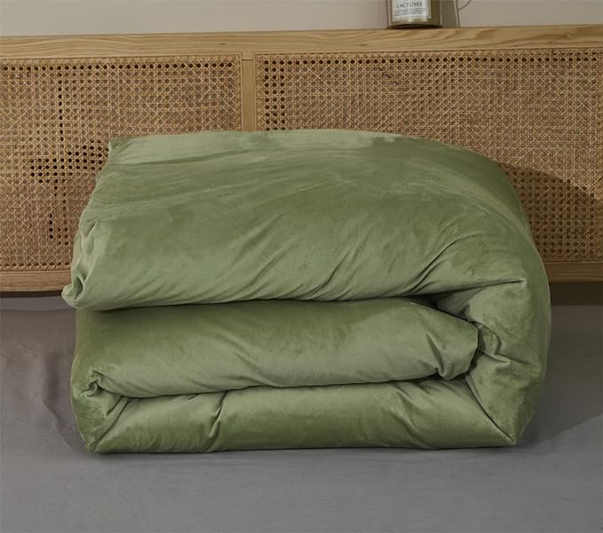 Sage Velvet Comforter Sets Solid Sage Green Flannel Bedding Set King Women 3 Pieces Sage Green Velvet Blanket Winter Bedding Set Men Sage Green Flannel Bed Comforter Set King Bedding Set