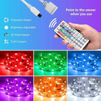 Lepro RGB LED Light Strips 32.8ft, Christmas Decorations, 5050 LED Color Changing Tape Light with 44 Key Remote and 12V Power Supply for Bedroom, TV Backlight, Kitchen, Bar