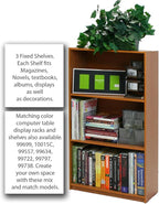 Furinno Basic 3-Tier Bookcase Storage Shelves, Light Cherry