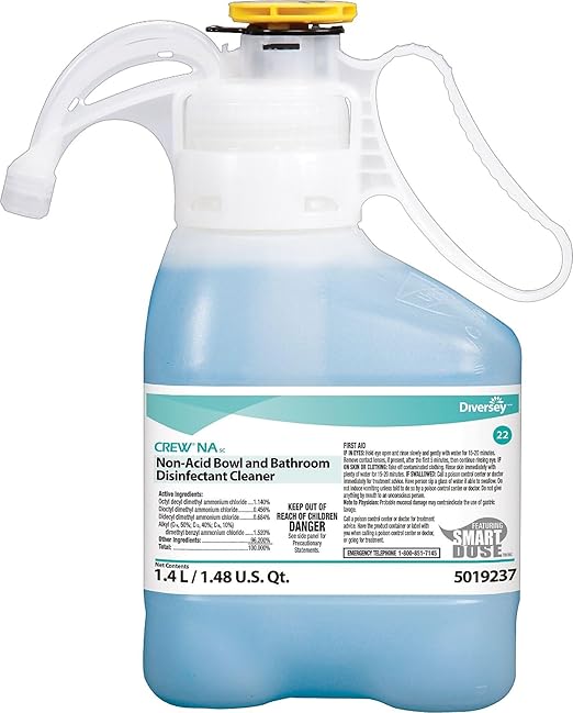 CREW Diversey 5019237 Non-Acid Bowl & Bathroom Disinfectant Cleaner Floral 47.3oz 2/Carton