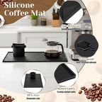9 Pcs Espresso Knock Box Kit 23.6" x 15.8" Large Silicone Coffee Mat Espresso Tamping Mat with Coffee Station Organizer Removable Rod Coasters Under Machine Accessories Set for Home Barista