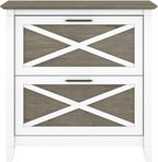 Bush Furniture Key West Lateral File Cabinet, Modern Farmhouse 2 Drawer File Cabinet for Home Office