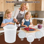 Juome 6PCS Silicone Measuring Cups for Melting Chocolate - Silicone Chocolate Melting Cup Set with 100/250/350ml Capacity, Dishwasher Safe, Baking Supplies Accessories for DIY Chocolate Molds