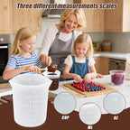 Juome Silicone Chocolate Melting Cup Set with 4PCS Silicone Measuring Cups for Melting Chocolate (250ml, 350ml) & 4PCS Jar Spatulas, Heat-Resistant, Baking Supplies Accessories for DIY Chocolate Molds