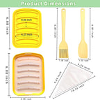 2 Pcs Silicone Sausage Mold with a Set of Silicone Brush Spatula and 25x Pastry Bags,Non-Stick Hot Dog Bun Pan,DIY Handmade Ham Sausage,Hot Dogs Baking Mold for Children's Food with Lid(Yellow/2)