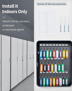 Uniclife 100 Position Key Cabinet with Combination Lock Resettable Black Digital Security Storage Box Steel Key Organizer with Colorful Key Tag Labels Stickers and Hooks