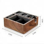 Walnut Espresso Knock Box and Tamping Station, Coffee Organizer Box Fit for 58mm Espresso Tamper Distributor Portafilter Holder & Puck Screen Multi Accessory Storage