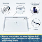 Boat Cutting Board Bait Table Filet Board For Fish Cleaning Station White Fishing Fillet Table, In Single Rod Holder With Plier Storage and Knife Slot, Marine Accessories For Boats Grill