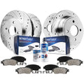 Detroit Axle - Brake Kit for 1992-1993 Honda Civic, 1990-1993 Integra Drilled & Slotted Brake Rotors and Ceramic Brakes Pads Fro