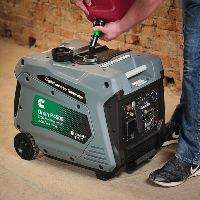 Cummins Onan P4500I Portable Inverter Generator, Power Inverter Dual 5V USB Ports for Mobile Charging, Gas Powered for Backup Home Use, RV & Camping - 7.3 HP 224cc OHV 4-Stroke Engine W/Remote Start