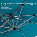 PURPLE LEAF 10' X 12' Patio Umbrella Outdoor Rectangle Umbrella Large Cantilever Umbrella Windproof Offset Heavy Duty Sun for Garden Deck Pool Patio, Turquoise Blue