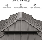 PURPLE LEAF Hardtop Gazebo 12' x 20' Gazebo with Galvanized Steel Double Roof and Aluminum Frames All Weather Wind Resistance Heavy Duty Large Pavilion Gazebos for Patio Deck Garden, Light Grey