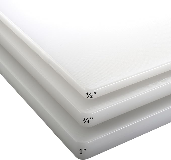 Winco 18" x 24" White Heavy-Duty Plastic Cutting Board (Set of 6) | Dishwasher safe, Stain resistant, Minimizes dulling, Great for Charcuterie, Cheese, Appetizers and Buffet Displays