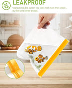 IDEATECH Reusable Freezer Bags Gallon Size, BPA Free Food Containers, Reusable Gallon Bags, Sandwich Bags, Reusable Baggies for Lunch, Travel Healthy Food (Grey, 8Pack-8Gallon)