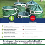 32-Gallon Collapsible Trash Can (19x25 in) Hard-Shell Bottom Yard Garden Bag for Pop-Up Recycling Bin,Yard Waste,Debris bag,Laundry Hamper,RV Camping Waste Bin,Lawn Grass,Leaf Bag,Sods,Weeds Barrel