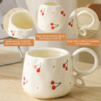 Ceramic Cute Mug For Women,Pretty Coffee Mug,9 oz,Nnique Espresso Mug.Hand-Painted Tea Cup for Women