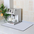 ZLR Coffee Bar Mat for Coffee Station, 16"x20" Large, Light Gray | Absorbent Dish Drying Mat, Stain-Hiding Top, Non-Slip Back, Fits Espresso, Grinder, Knock Box, Frother & Cup Display