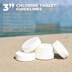 Xtremeclear 3" Swimming Pool Chlorine Tablets 99% Pure Tri-Chlor Pool Sanitizer 45LBS Slow Dissolving Chlorinating Tabs for Swimming Pools, Hot Tubs, Spa