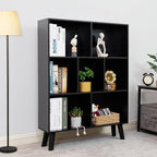 YAHARBO Black Bookshelf,3 Tier Modern Bookcase with Legs,Bookshelves Wood Storage Shelf, Open Book Shelves Cube Organizer,Freestanding Short Bookcases