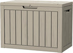 45GAL Brown Outdoor Storage Deck Box with Lock Hole- Waterproof, SGS - Tested UV Protection, Perfect for Storing Patio Pillows and Pool Floats, Sturdy Design for All - Weather Use