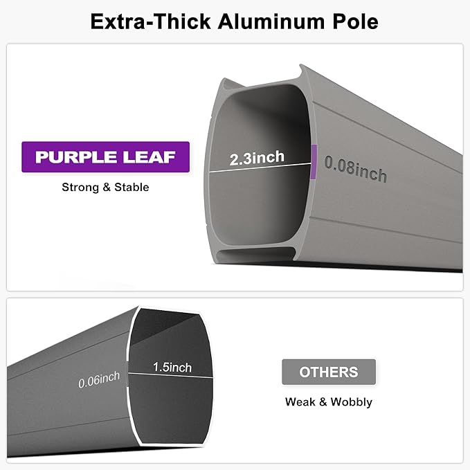 PURPLE LEAF 11.5' X 8' Left-right Tilting Patio Umbrella Outdoor Swivel Cantilever Umbrella Aluminum Offset Umbrella with Champagne Frame and 360-degree Rotation for Garden Deck Pool, Grey