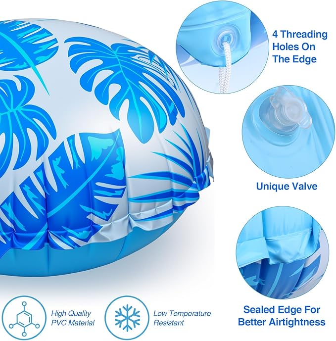 6pcs 4ft Pool Pillows for Above Ground Pools, Cover Balloon Winterizing Inflatable Air Pillow Float with Ropes PVC Ice Equalizer Closing Winter Swimming Ball Accessories