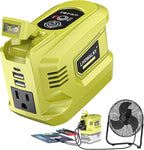 Real 200W Portable Power Inverter Compatible with Ryobi 18V, LIVOWALNY Outdoor Generato Battery Converter 2 USB & AC Battery Powered Outlet, DC 18V to AC 110V-120V Power Station (Tool Only)