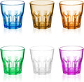 6Pcs Plastic Drinking Glasses, XJMWXHFC Acrylic Glasses Drinkware, Unbreakable Tumblers Drinking Glass, Multi-color Cups Reusable Glassware for Kitchen Cocktail Picnic Party Juice Whiskey Wine (160ml)