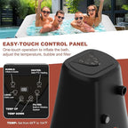 LILYPELLE 2-4 Person Inflatable Hot Tub, Large Square Portable Hot Tub with 120 Bubble Jets, Outdoor Spa Set Included Heater Pump, Filter and Spa Cover, 60" X 60" X 25"
