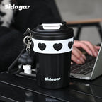 SDGA+ 12 oz Travel Coffee Mug Spill Proof Leak Proof, Stainless Steel Thermal Coffee Cup with Lid, Resuable Cup for Hot and Cold, Portable Tumbler for Women, Black