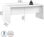 Bush Business Furniture Echo Bow Front Desk, 72W, Pure White