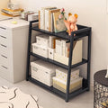 IOTXY 3-Tier Ladder Shelf Bookcase - Wood and Metal Modern Standing Bookshelf, Open Book Shelves Storage Rack, for Home Office, Living Room, Kitchen, Bedroom, Black