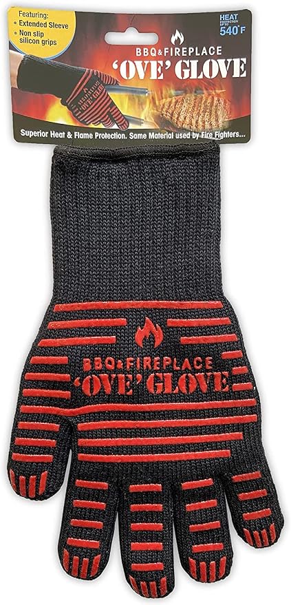 Ove Glove BBQ Superior Heat & Flame Protection- Extended Wrist for Additional Safety- Outdoor Cooking, Grilling, Barbeque