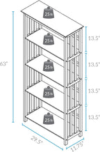 Casual Home Mission Style 5-Shelf Bookcase, Walnut
