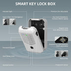 Smart Lock Box, Key Lock Box for Outside, WiFi Lock Box App Controlled, Realtor Lock Box with Bluetooth Digital Keypad, Outdoor Security Box for Keys for Homeowners Families Agents Office