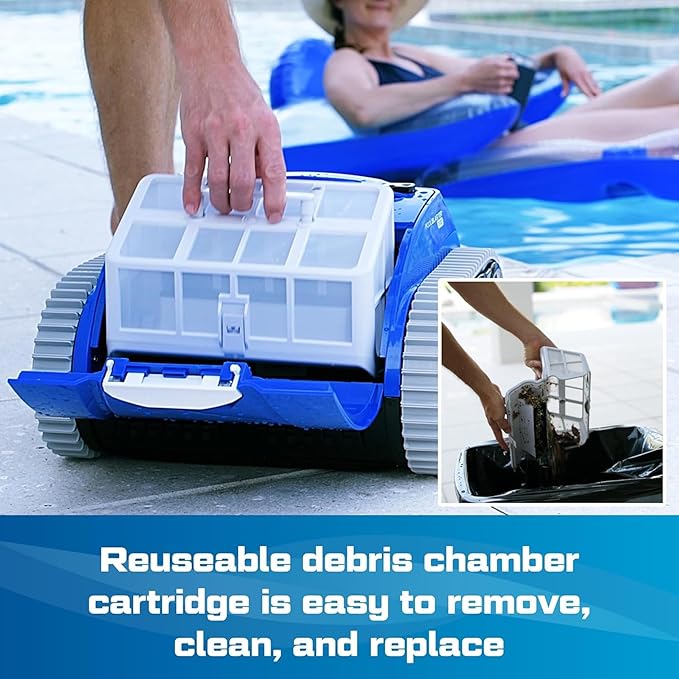 (All-New 2025) POOL BLASTER CX-300 Cordless Robotic Pool Cleaner for Smaller Inground & Above Ground Pools, 2.5 Hr Runtime, Wall Climbing, Smart Navigation, Rechargeable, Lightweight Robot Pool Vacuum