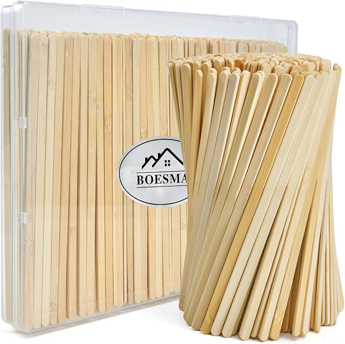 Bamboo Coffee Stirrers, 250 Count of Disposable Coffee Stir Sticks - Stir Sticks For Coffee Bar 5.5 Inch, Stir Sticks with Smooth End, Coffee Stirs for Coffee, Cocktail, Hot Drinks