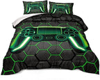 Boys Comforter Set,Gaming Bedding for Kids Teen,Game Console Comforter Set for Gamer Room Decor(comforter-Game43,Twin)