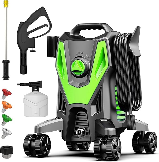 Pressure Washer -4800PSI Power Washer with 4 Quick Connect Nozzles, High Pressure Cleaning Machine with Foam Cannon for Car/Garage/Patio Home Cleaning