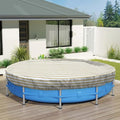 ECOOPTS 13 ft Round Pool Cover for Above Ground Pools, Swimming Pool Cover Protector Winter Safety Cover (Beige White Stripes)