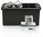 Bangp Crystal Clear Ice Cube Maker with Reusable Ice Storage Bag | Clear Ice Cube Mold with Lid Makes 8 Large 2" Square Pure Ice Cubes for Whiskey,Cocktails & Drinks,Whiskey Gifts for Men