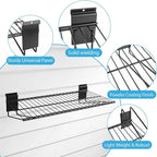 Slat Wall Shelves Accessories - 24 Inch Slatwall Wire Shelf Heavy Duty Storage Garage Shelving Wall Mounted (6 Pack)