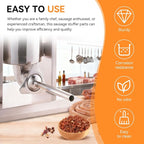10mm Stainless Steel Sausage Stuffing Tubes for #5 Sausage | Stuffing Funnels, 10mm Stuffing Horn For Manual/Electric Meat Sausage Stuffer