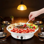 Dpofirs Chocolate Fondue Pot Set Electric Melting Machine, 3 Sections Tray, Cheese Warmer for Couple Family & Date Night Idea House Warming Holidays Essentials (US)