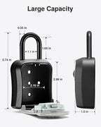 Puroma Key Lock Box Outdoor 4 Digit Code Combination Lockbox House, 8 Gray | For Contractors Guest Realtor Storage Keys, Portable, Home Wall Mount, Resettable, Combination, Weatherproof, High-capacity