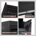 3 Drawer File Cabinet,Metal Filing Cabinets for Home Office, Black Vertical File Cabinet with Lock,Heavy Duty Metal Storage Cabinet for A4/Letter/Legal Size Files,Assembly Required